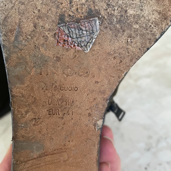 VINCE {11} Booties Mavis Suede Wedge Ankle Boots Olive Green - Picture 8 of 12